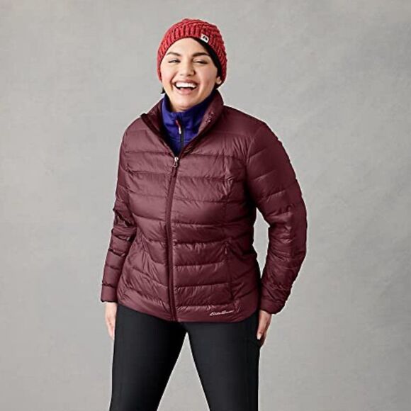 EDDIE BAUER | Women's EB650 Waterfowl Down Packable Puffer Jacket Maroon | small - Picture 1 of 7